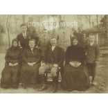 Family group photo outdoors. The people in the picture and the creator of the picture are unknown. The picture was presumably taken in Hungary. Original, cashiered large-size paper image. (2792358)