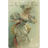 1913 - Romantic old postcard. With lithographed illustration. (2792359)