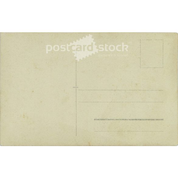 The picture may have been taken in Hungary in the 1910s. Sisters in white in front of the porch. Old postcard, photo sheet. (2792360)