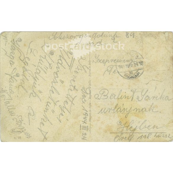 1944 - Romantic old postcard, photo sheet. (2792361)