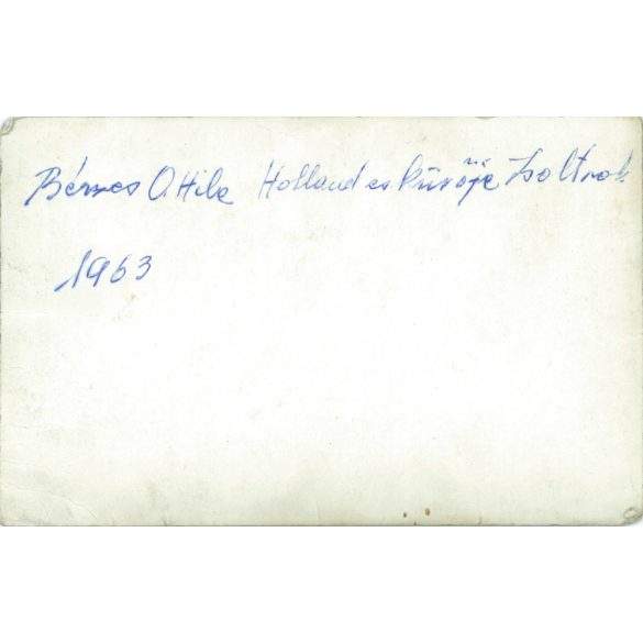 1963 - Photo taken at the wedding of Attila Bérces in the Netherlands, with a recommendation for Zsolt on the back. Black and white original old photo, paper image. (2792366)