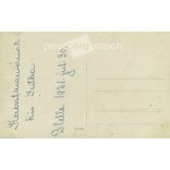 1931 - Balatonlelle. Family photo on the beach with a dedication to Godmother. Black and white old photo sheet, postcard. (2792367)