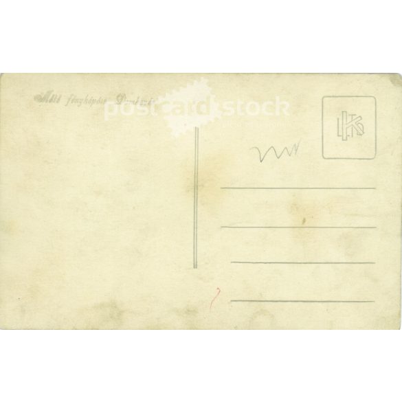 Early 1900s. Threshing in the border. Made in Máté photography studio in Dombóvár. Black and white paper image. Old postcard, photo sheet. (2792373)