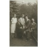 1924 - Family photo in the park, Linz. Sepia, old photo sheet, postcard. (2792379)