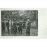 1920s 30s. Officers and civilians outside the border. Black and white old photo sheet, postcard. (2792381)