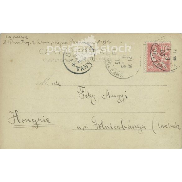 1903 - Párizs. Zselatinos ezüst, fekete-fehér régi fotólap, képeslap. (2792382)