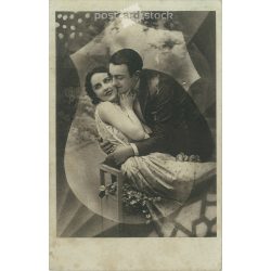 1941 - Romantic old postcard, photo sheet. (2792384)