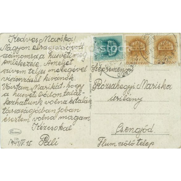 1941 - Romantic old postcard, photo sheet. (2792384)