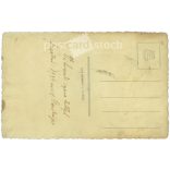 1934 - Young lady in a fur coat. Romantic portrait photo. Made in Mezőtúr, Foto Grünbaum H. photography studio. Old postcard, photo sheet. (2792387)