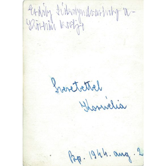 1944 - Székelyudvarhely, the garden of the theater. Young girl (Cornélia) in folk costume. Original paper image, old photo. (2792388)