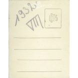 1932 - Photo with the garden swing. Black and white original paper image, old photo. (2792401)