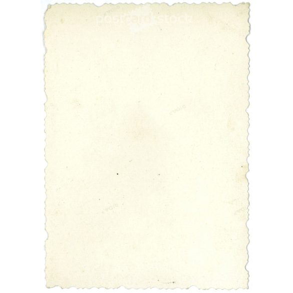 1930s. Young woman in a hat on a boat. Black and white original paper image, old photo. (2792403)