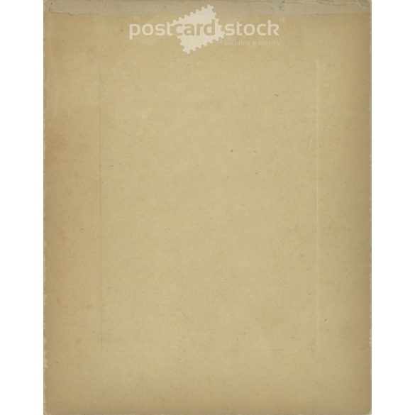 Early 1900s. Railway couple. Black and white original cashier paper image, old photo. The picture was taken by Gizella Kulcsár, in Vác. (2792409)