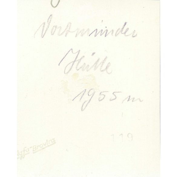 1955 - Germany. Road rest. Car tour in the mountains. Black and white original paper image, old photo. (2792415)