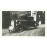 1934 - Germany. The photo was taken by the Blackman photo studio. An impressive car with an unknown lady owner. Black and white original paper image, old photo. (2792417)