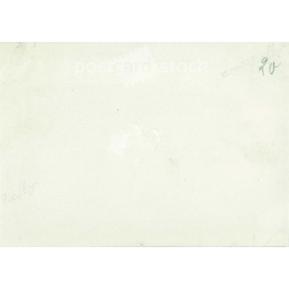 1940s. German bus route. Its maker is unknown. Black and white original paper image, old photo. (2792419)