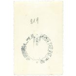 1950s. Young guys give each other fire. Its maker is unknown. Black and white original paper image, old photo. (2792421)