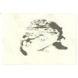 1950s. Germany. Little boy in the stationary car. The creator of the image is unknown. Black and white original paper image, old photo. (2792429)