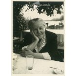 1940s. Germany. After lunch. The work of Foto Wolf photo studio. Black and white original paper image, old photo. (2792439)