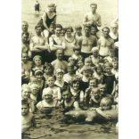 1950s. Germany. Bathers. Published by Gutsch Verlag, Berlin. Cut out postcard. Black and white reprint from an old photo. (2792446)