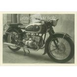1950s. Germany. BMW motorcycle. Black and white original paper image, old photo. (2792452)