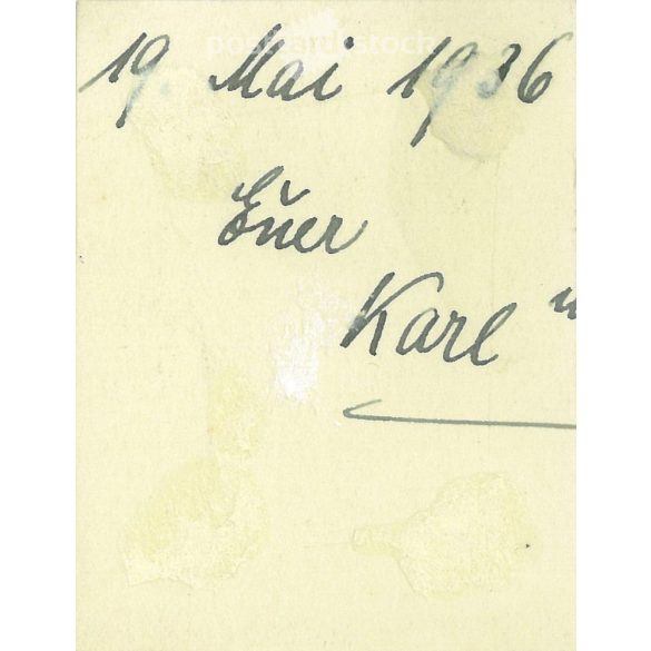 1936. Germany. Full-length photo of young man wearing aviator cap. Black and white original paper image, old photo. (2792478)