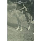 1960s. Germany. On horseback, somewhere in the Alps. Black and white original paper image, old photo. (2792490)