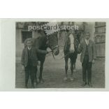 1950s. Germany. Young lads with horses. The creator of the picture and the identity of the people on it are unknown. Original paper image, old postcard, photo sheet. (2792493)