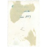 1953. Germany. Young lady with motorbike. The creator of the picture and the person on it are unknown. Black and white original paper image, old photo. (2792507)