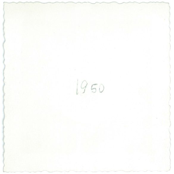 1950. Germany. Young lady in Adam costume. The creator of the picture and the person on it are unknown. Black and white original paper image, old photo. (2792519)