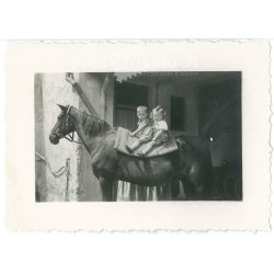   1939. Germany. Young riders. The creator of the picture and the identity of the people on it are unknown. Black and white original paper image, old photo. (2792520)