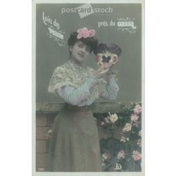 1909 - Romantic old postcard. Colored photo sheet. (2792549)