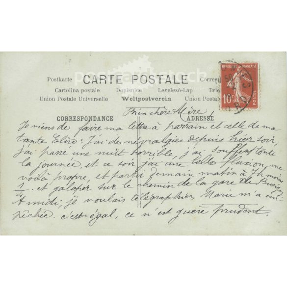 1909 - Romantic old postcard. Colored photo sheet. (2792549)