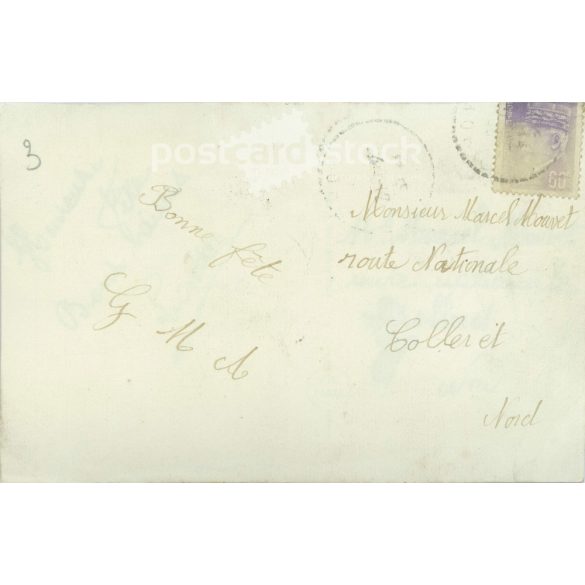 1900s. Romantic old postcard. Black and white photo sheet. (2792552)