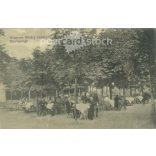 1913. Restaurant Mihály Wippner, Hűvösvölgy. Original paper image. Old photo. Black and white photo sheet, postcard. (2792569)