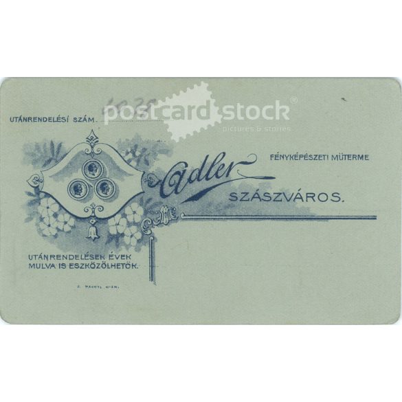 The work of Adler photography studio, Szászváros. 1900s, Transylvania. Photo of an elderly railway man. Old photo, business card, CDV photo. (2792572)