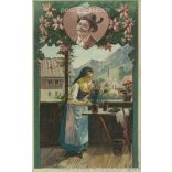 1902 - Romantic old postcard. Lithographed, unique graphics. (2792588)