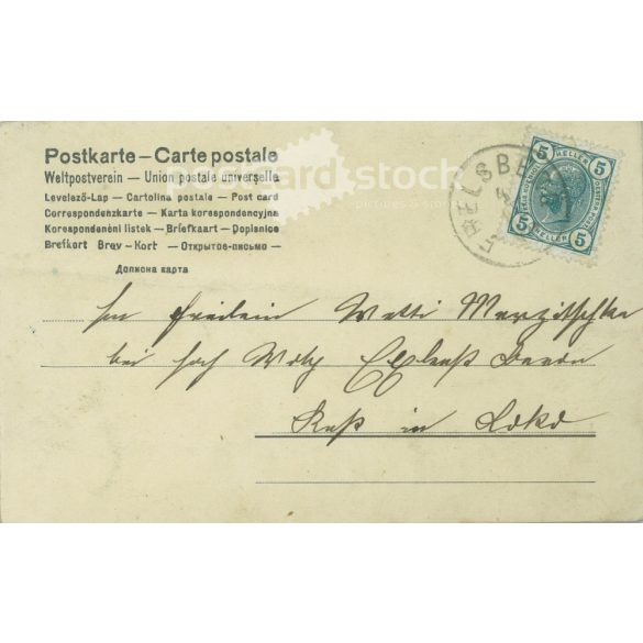 1902 - Romantic old postcard. Lithographed, unique graphics. (2792588)