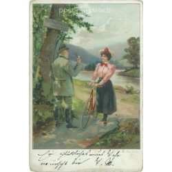   1902 - Romantic old postcard. Lithographed, unique graphics. (2792588)
