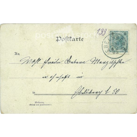 1902 - Romantic old postcard. Lithographed, unique graphics. (2792588)