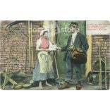 1908 - Romantic old postcard. Colored photo sheet reproduction, offset print. (2792590)