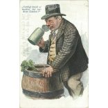 1908 - Humorous old postcard. Colored photo sheet reproduction, offset print. (2792593)