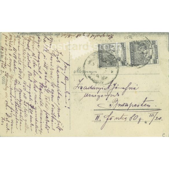 1922 - Berettyóújfalu, Kossuth street. Original paper image. Old photo. Colored photo sheet, old postcard. (2792602)