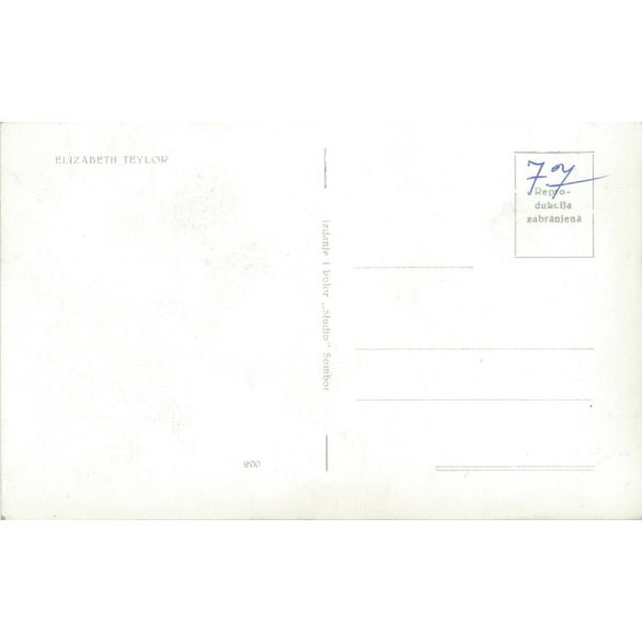 Liz Taylor is an American movie star. Original paper image. Old photo. Colored photo sheet, old postcard. (2792615)