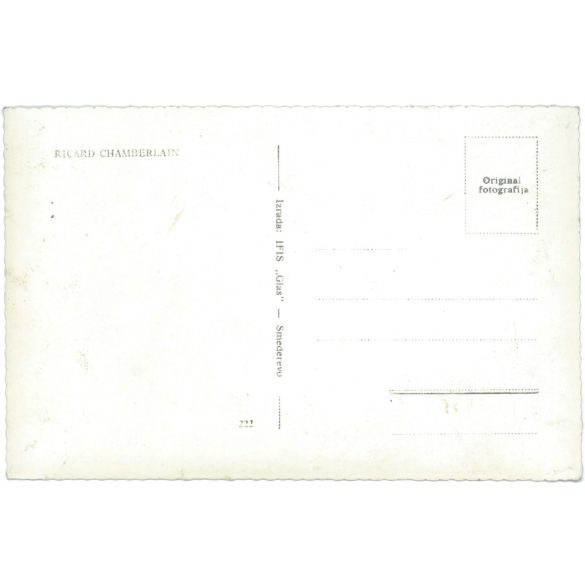 Ricard Chamberlain is an American actor and singer. Colored photo sheet reproduction, offset print. Old postcard. (2792616)