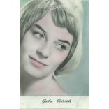 Gabi Novak is a Croatian pop and jazz singer. Original paper image. Old photo. Colored photo sheet, old postcard. (2792618)
