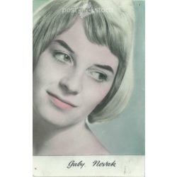   Gabi Novak is a Croatian pop and jazz singer. Original paper image. Old photo. Colored photo sheet, old postcard. (2792618)