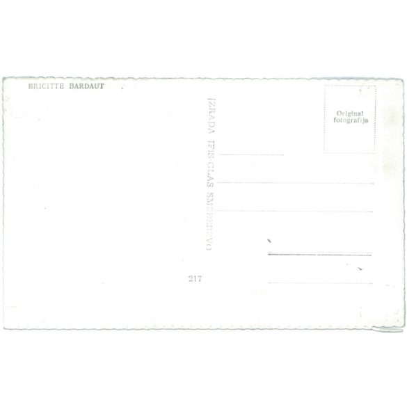 Brigitte Bardot is a French actress and singer. Original paper image. Old photo. Colored photo sheet, old postcard. (2792620)