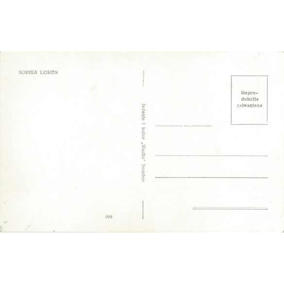 Sophia Loren Italian actress, singer, sex symbol. Original paper image. Old photo. Black and white photo sheet, old postcard. (2792621)