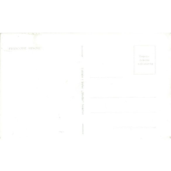 Francoise Arnoul is a French actress. Original paper image. Old photo. Black and white photo sheet, old postcard. (2792623)